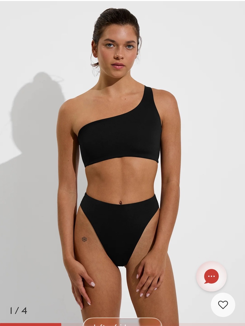 Left On Friday Offshore Top - One-Shoulder Top in Black